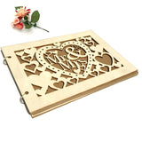 HULIANFU Wedding Guest book A4 Size with 20/30 Pages Personalized Signature Guestbook Custom Wood DIY Photo book Signature Wedding Hot
