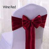 HULIANFU Wedding Satin Chair Sashes Party Chairs Bands Gold Pink Chair Knot Cover Decoration Chairs Bow For Chair Decoration Banquet