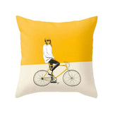 HULIANFU New Style Geometric Yellow Pillowcase Decorative Cushion For Sofa DIY Printed Pillow Chair Car Cushion Christmas Home Decoration