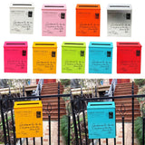 HULIANFU Vintage Villa Town Galvanized Iron Post Mailbox Letterbox Postbox Newspaper Magazines Holder Box Catcher Guard