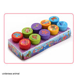 HULIANFU Round Multicolor Fun 10 Pcs Cute Panda Child DIY Scrapbook Kids Stamp Cartoon Rubber Stamps Scrapbooking Reward Toy