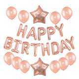 HULIANFU Rose Gold Wedding Birthday Party Balloons Happy Birthday Letter Foil Balloon Baby Shower Anniversary Event Party Decor Supplies