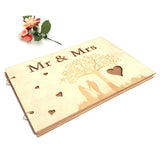 HULIANFU Wedding Guest book A4 Size with 20/30 Pages Personalized Signature Guestbook Custom Wood DIY Photo book Signature Wedding Hot