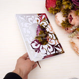 HULIANFU Wedding Custom Signature Guest Book Oval White Blank Inner Page Personalized Mirror Books Guest Gifts Party Decor Favor 26x 19cm