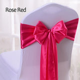 HULIANFU Wedding Satin Chair Sashes Party Chairs Bands Gold Pink Chair Knot Cover Decoration Chairs Bow For Chair Decoration Banquet