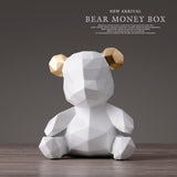 HULIANFU Piggy Bank Teddy Bear Figurines Money Box Gift Wedding Storage Box Money For Children Coins Holders Box Kids Toy Coin Bank