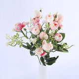 HULIANFU white mini silk rose artificial flowers for wedding decoration bride fake flower bouquet diy home decor art accessories for vase