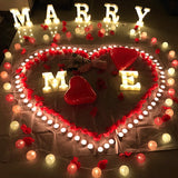 HULIANFU Luminous LED Letter Night Light Creative 26 English Alphabet Battery Lamp Romantic Wedding Party Decoration Christmas Gift 16cm