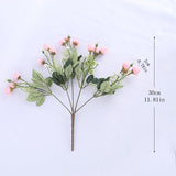 HULIANFU white mini silk rose artificial flowers for wedding decoration bride fake flower bouquet diy home decor art accessories for vase