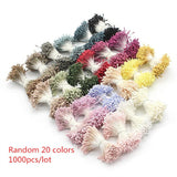 HULIANFU 2023 Lucia Crafts 144/420/600/1000pcs /Lot  Flowers Stamen 2mm  DIY Artificial Flowers  Wreath For Wedding Party Home Decor  D0401