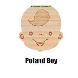 HULIANFU Tooth Box  English Italy Spanish Portuguese PolandTurkey Dutch Greece Wood Storage Box For Baby Organizer  Box For  Milk Teeth