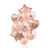 HULIANFU Rose Gold Wedding Birthday Party Balloons Happy Birthday Letter Foil Balloon Baby Shower Anniversary Event Party Decor Supplies