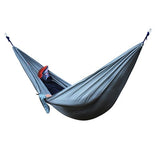 HULIANFU Single Double Hammock Adult Outdoor Backpacking Travel Survival Hunting Sleeping Bed Portable With 2 Straps 2 Carabiner