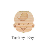 HULIANFU Tooth Box  English Italy Spanish Portuguese PolandTurkey Dutch Greece Wood Storage Box For Baby Organizer  Box For  Milk Teeth