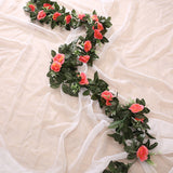 HULIANFU silk artificial rose vine hanging flowers for wall decoration rattan fake plants leaves garland romantic wedding home decoration