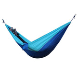 HULIANFU Single Double Hammock Adult Outdoor Backpacking Travel Survival Hunting Sleeping Bed Portable With 2 Straps 2 Carabiner