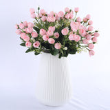HULIANFU 2023 white mini silk rose artificial flowers for wedding decoration bride fake flower bouquet diy home decor art accessories for vase