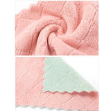 HULIANFU Microfiber Double-Sided Strong Absorbent Soft Scouring Pad Kitchen Cleaning Rag Non-Stick Oil Rag Dry and Wet Rag Kitchen Towel