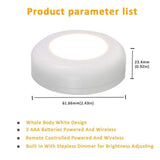 HULIANFU Wireless LED Under Cabinet Light Dimmable Touch Sensor RGB LED Puck Lights For Cupboard Wardrobe Stair Closet Hallway Night Lamp