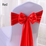HULIANFU Wedding Satin Chair Sashes Party Chairs Bands Gold Pink Chair Knot Cover Decoration Chairs Bow For Chair Decoration Banquet