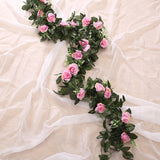HULIANFU silk artificial rose vine hanging flowers for wall decoration rattan fake plants leaves garland romantic wedding home decoration