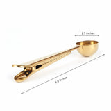 HULIANFU Two-in-one Stainless Steel Coffee Spoon Measuring Spoon Milk Powder Spoon With Seal Clip Kitchen Baking Scale Spoon Accessories