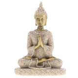 HULIANFU MagiDeal The   Sandstone Meditation Buddha Statue Sculpture Handmade Figurine Meditation Miniatures Ornament Statue Home D#3