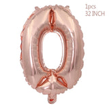 HULIANFU Rose Gold Wedding Birthday Party Balloons Happy Birthday Letter Foil Balloon Baby Shower Anniversary Event Party Decor Supplies