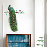 HULIANFU 「Elvesmall」Peacock on the branch Wall Sticker Living room door sofa/TV background home decoration Mural Art Decals stickers wallpaper