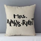 HULIANFU Popular phrase words letters printed couch cushion home decorative pillows 45x45cm square cushions without core "Love you more"