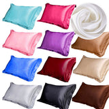 HULIANFU Pure Emulation Silk Satin Pillowcase Comfortable Pillow Cover Pillowcase For Bed Throw Single Pillow Covers