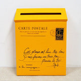 HULIANFU Vintage Villa Town Galvanized Iron Post Mailbox Letterbox Postbox Newspaper Magazines Holder Box Catcher Guard