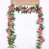 HULIANFU silk artificial rose vine hanging flowers for wall decoration rattan fake plants leaves garland romantic wedding home decoration