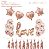 HULIANFU Rose Gold Wedding Birthday Party Balloons Happy Birthday Letter Foil Balloon Baby Shower Anniversary Event Party Decor Supplies