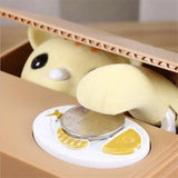 HULIANFU Panda Coin Box Kids Money Bank Automated Cat Thief Money Boxes Toy Gift for Children Coin Piggy Money Saving Box