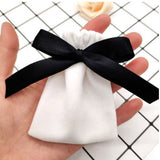 HULIANFU Velvet Gift Bags Jewelry Ribbon Sack 7x9cm 10x12cm 12x15cm pack of 50 Eyelashes Makeup Lipstick Drawstring Pouches