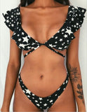Ruffles Bikini Women Sexy Vintage Swimsuit Brazilian Thong Bikini Set Female Retro Swimwear Push Up Bathing Suit