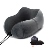 HULIANFU U Shaped Memory Foam Neck Pillows Soft Slow Rebound Space Travel Pillow Massage Neck Cervical Healthcare Bedding Drop Shipping