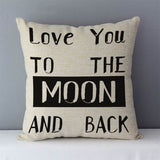 HULIANFU Popular phrase words letters printed couch cushion home decorative pillows 45x45cm square cushions without core "Love you more"