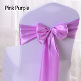 HULIANFU Wedding Satin Chair Sashes Party Chairs Bands Gold Pink Chair Knot Cover Decoration Chairs Bow For Chair Decoration Banquet