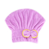 HULIANFU Microfibre Quick Hair Drying Bath Spa Bowknot Wrap Towel Hat Cap For Bathroom 7 Colors Solid Color Bathroom Accessories FPing