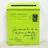 HULIANFU Vintage Villa Town Galvanized Iron Post Mailbox Letterbox Postbox Newspaper Magazines Holder Box Catcher Guard