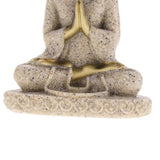 HULIANFU MagiDeal The   Sandstone Meditation Buddha Statue Sculpture Handmade Figurine Meditation Miniatures Ornament Statue Home D#3