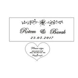HULIANFU Personalized Wedding guest book with hearts,Custom name and date Wooden Keepsake box,rustic engrave wedding guest book