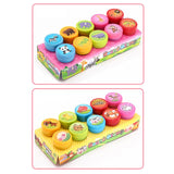 HULIANFU Round Multicolor Fun 10 Pcs Cute Panda Child DIY Scrapbook Kids Stamp Cartoon Rubber Stamps Scrapbooking Reward Toy