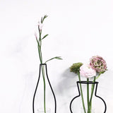 HULIANFU Retro Iron Line Flowers Vase Metal Plant Holder Modern Solid Home Decor Nordic Styles Iron Vase