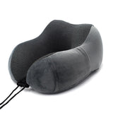 HULIANFU U Shaped Memory Foam Neck Pillows Soft Slow Rebound Space Travel Pillow Massage Neck Cervical Healthcare Bedding Drop Shipping