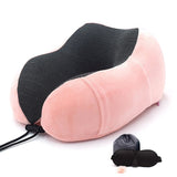 HULIANFU U Shaped Memory Foam Neck Pillows Soft Slow Rebound Space Travel Pillow Massage Neck Cervical Healthcare Bedding Drop Shipping
