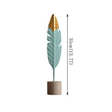 HULIANFU Modern Feather Wooden Decorations Simple Miniature Figurines for Living Room Table Office Home Decoration Accessories