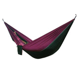 HULIANFU Single Double Hammock Adult Outdoor Backpacking Travel Survival Hunting Sleeping Bed Portable With 2 Straps 2 Carabiner
